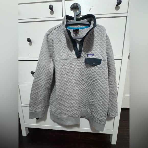 Patagonia Gray Zip Up Quilted Sweater - Picture 1 of 4